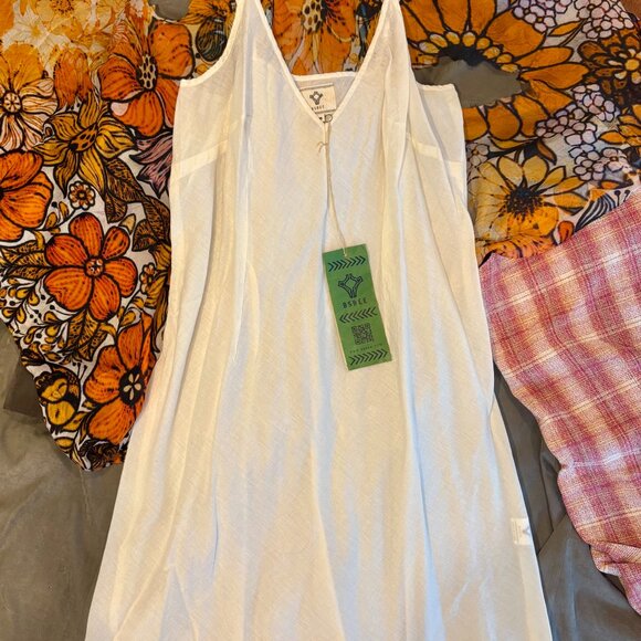 NWT Designer Bsbee Sustainable Clothing 100% Cotton Natural Cream Slip Dresses - Picture 3 of 13